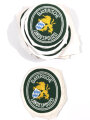 Bayerische Landespolizei, Ärmelabzeichen in gutem Zustand, aus dem Ärmel ausgeschnitten. Sie erhalten 1 ( ein ) Stück auf weißem Kunststoff