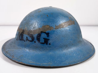 U.S. Modell 17 steel helmet. Original liner and chin strap, most likely used in the 20/30´s reused with new paint