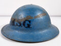 U.S. Modell 17 steel helmet. Original liner and chin strap, most likely used in the 20/30´s reused with new paint