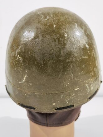 Belgien, 1951 datierter Kradhelm, Schutzhelm für Kradmelder. Getragenes Stück