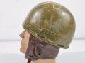 Belgien, 1951 datierter Kradhelm, Schutzhelm für Kradmelder. Getragenes Stück