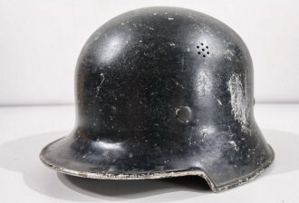 Feuerwehr Leichtmetall Helm III.Reich. Originallack, die Embleme abgekratzt