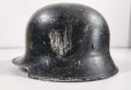 Feuerwehr Leichtmetall Helm III.Reich. Originallack, die Embleme abgekratzt