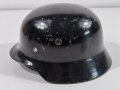 Deutschland nach 1945,  Stahlhelm Glocke Modell 1940, Hersteller NS64, schwarz lackiert