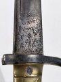 Preussen 1.Weltkrieg, Ersatz Seitengewehr  aus Füsilierbajonett Mod 1860 mit Schörklinge, alter Truppenstempel auf Parierstange
