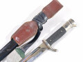 Extraseitengewehr KS98  für einen Unteroffizier, Eigentumstück mit braunem Koppelschuh und Portepeemit Band aus Kunststoff ,Hersteller A.Evertz, Länge 39,7 cm,