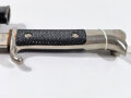 Extra Seitengewehr KS98 Wehrmacht, Eigentumstück, Hersteller E.Pack und Söhne, Länge 35 cm, Scheide Originallack