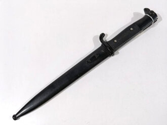 Reichswehr oder frühe Wehrmacht, Extra Seitengewehr KS98 , Eigentumstück, Griffstück vollständig geschwärzt, Hersteller  Kirschbaum Solingen, Länge 35,8 cm,