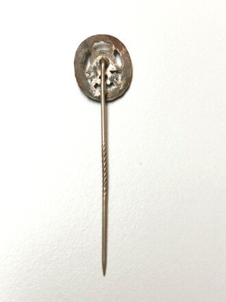 Miniatur zum Verwundetenabzeichen Silber 1. Weltkrieg durchbrochen, Größe 16 mm