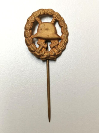 Miniatur zum Verwundetenabzeichen Gold 1. Weltkrieg durchbrochen, Größe 22 mm