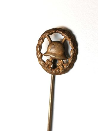 Miniatur zum Verwundetenabzeichen Gold 1. Weltkrieg durchbrochen, Größe 16 mm