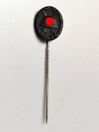 Miniatur, Verwundetenabzeichen 1939 Schwarz mit Hersteller L/15 auf der Rückseite, Größe 16 mm