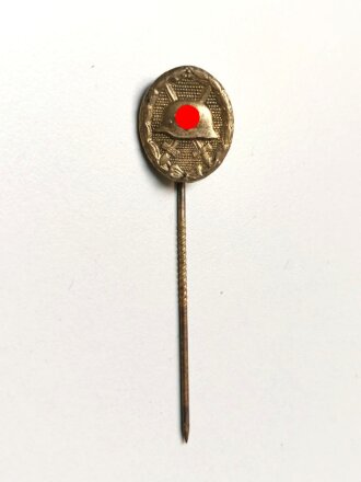 Miniatur, Verwundetenabzeichen 1939 in silber mit Hersteller L/13 auf der Rückseite, Größe 16 mm