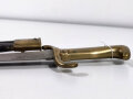 Preussen, Faschinenmesser Modell 1864, mit dazugehöriger Lederscheide ,gleicher Truppenstempel, Klinge korrodiert, gereinigt