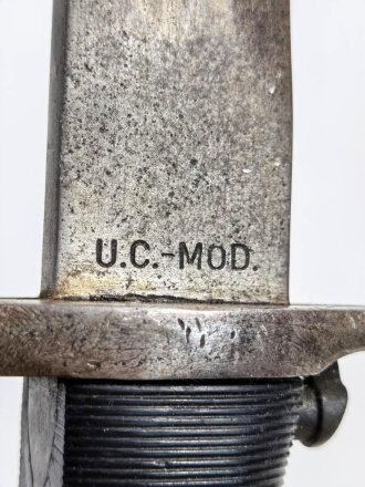 USA 2.Weltkrieg,  M1 Seitengewehr ohne Scheide, Markierungen  AFH US 1942 U.C.MOD.