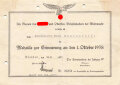 Großer Dokumenten und Urkundennachlass eines Wachtmeister in einer Flakabteilung, Träger des Spanienkreuz in Silber mit Schwerter