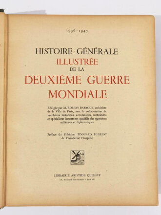 "Histoire generale Illustree de la Deuxieme Guerre Mondiale" 1936-1945. Band I und II, Buchrücken defekt