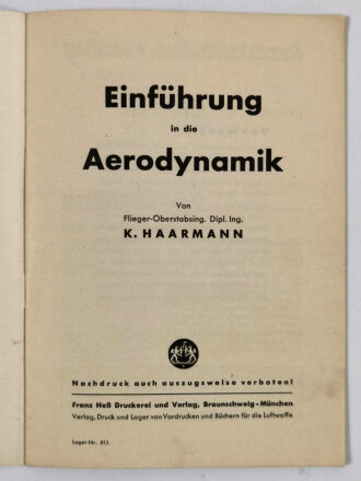 "Einführung in die Aerodynamik" 24 Seiten,...