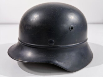 Stahlhelm Luftschutz, Originallack, das Abzeichen sauber entfernt