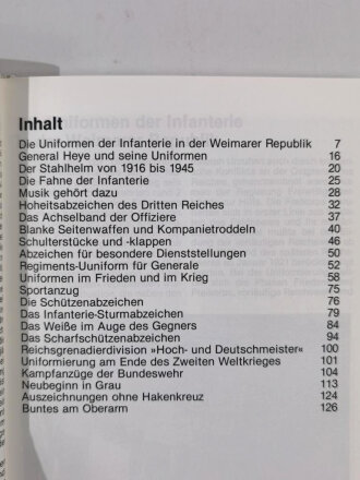 "Uniformen der Infanterie 1919 bis heute" Deutsche Uniformen im 20. Jahrhundert Band 2" 127 Seiten, gebraucht,  guter Zustand