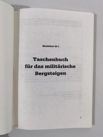 "Taschenbuch für das militärische Bergsteigen" 161 Seiten, gebraucht, sehr guter Zustand