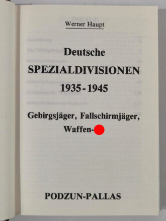 "Deutsche Spezialdivisionen 1935-1945 Gebirgsjäger, Fallschirmjäger und andere", 207 Seiten, gebraucht guter Zustand