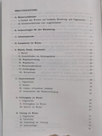 "Taschenbuch für den Winterkrieg", urspr. veröffentlicht 1942, Neudruck 1986, 194 Seiten, gebraucht guter Zustand