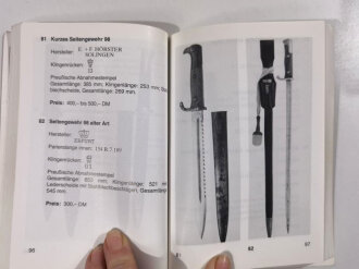 "Deutsche Seitengewehre und Bajonette 1740-1945 Katalog mit Abbildungen und Preisen, 281 Seiten, gebraucht, gut