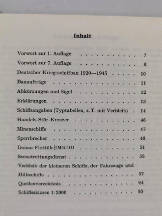 "Die Schiffe der deutschen Kriegsmarine und Luftwaffe 1939-1945 und ihr Verbleib", 120 Seiten, gebraucht gut