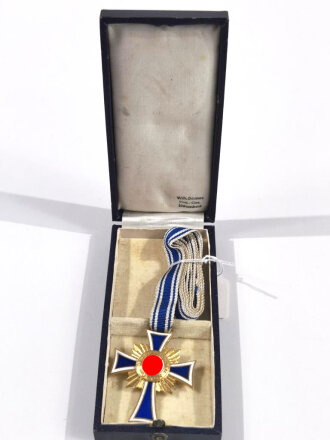 Ehrenkreuz der Deutschen Mutter in Gold, im Verleihungsetui von " Wilhelm Deumer, Lüdenscheid "