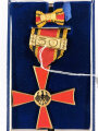 Bundesrepublik Deutschland, Verdienstkreuz am Bande des Verdienstordens für Arbeitsjubilare mit Bandschnalle für Damen im Verleihungsetui, von 1957 bis 1966