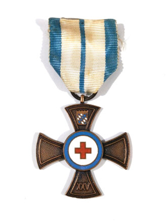 Rotes- Kreuz, Ehrenzeichen für Verdienste um das Bayerische Rote Kreuz in Bronze für 25 Jahre, von 1957 bis 1972