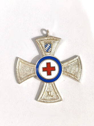 Rotes- Kreuz, Ehrenzeichen für Verdienste um das Bayerische Rote Kreuz in Silber für 40 Jahre, ohne Band, von 1957 bis 1972
