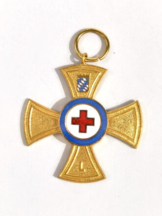 Rotes- Kreuz, Ehrenzeichen für Verdienste um das Bayerische Rote Kreuz in Gold für 50 Jahre, ohne Band, von 1957 bis 1972