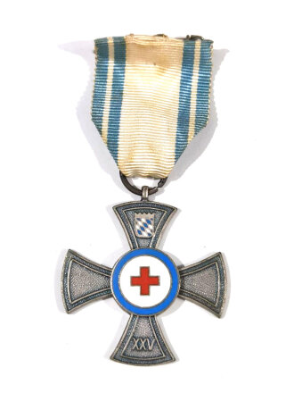 Rotes- Kreuz, Ehrenzeichen für Verdienste um das Bayerische Rote Kreuz in Silber für 25 Jahre, 2. Fassung seit 1972