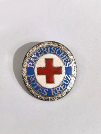 Brosche  Bayerisches Rotes Kreuz emailliert, in Silber