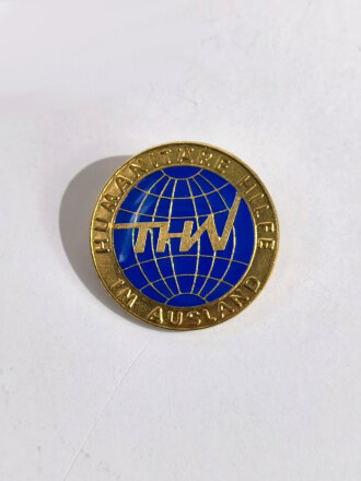 THW ( Technisches Hilfwerk ) Abzeichen für Helfer im Ausland, 1975 bis 2005, Durchmesser 27 mm