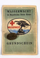 Rotes Kreuz, Deutsche Lebens- Rettungs- Gesellschaft, Grundscheinabzeichen mit Ausweisdokument von 1951