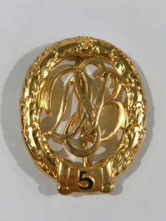 Bundesrebuplik Deutschland, Deutsches Sportabzeichen in Gold " 5 ", 1. Fassung von 1952 bis1999