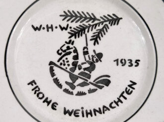 Winterhilfswerk 1935, Teller " Frohe Weihnachten"  leichte Randschäden, Durchmesser 17cm