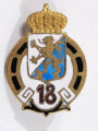 Königlich Bayerisches 18. Infanterie-Regiment „Prinz Ludwig Ferdinand“ Standort Landau, Mitgliedsabzeichen der Regimentsvereinigung. Emailliert, 22mm