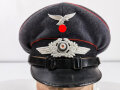 Luftwaffe, Schirmmütze für Mannschaften der Flak.  Schweißleder defekt, Hersteller Lubstein 1937