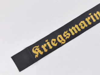 Kriegsmarine Mützenband " Kriegsmarinedienststelle Bremen" Länge 48cm