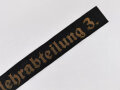 Kriegsmarine Mützenband " 3. Marineunteroffizierlehrabteilung 3.l" Länge 47cm