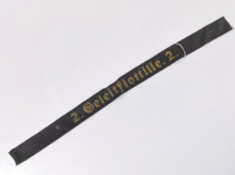 Kriegsmarine Mützenband "2. Geleitflottille.2." Länge 49cm
