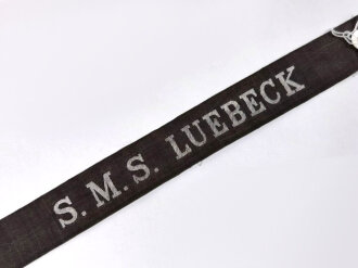 Kaiserliche Marine, Mützenband " S.M.S.  Luebeck" Länge 48cm
