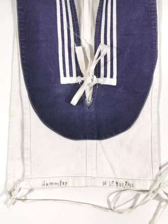 Kriegsmarine Hemdenkragen, so zum blauen Hemd und auf Befehl auch zum Arbeitshemd getragen. Getragenes Stück