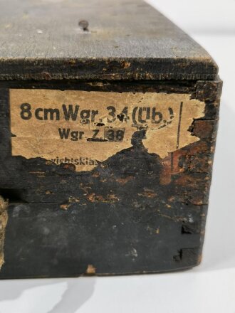 Transportkasten für Munition schwerer Granatwerfer 34 der Wehrmacht, ungereinigtes Stück