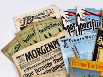 Konvolut Zeitungen aus der Zeit des 2.Weltkrieg, alles mehr oder weniger defekt