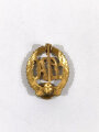 Miniatur, Bayerisches Sport- Leistungs- Abzeichen in Gold mit Wiederholungszahl " 5 " an Anstecknadel, Größe 18 mm